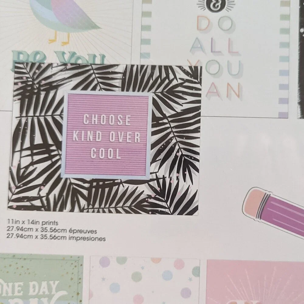 NWT Back to School Happy Planner Teacher 'One Day Day One' 53pc Wall Art Kit